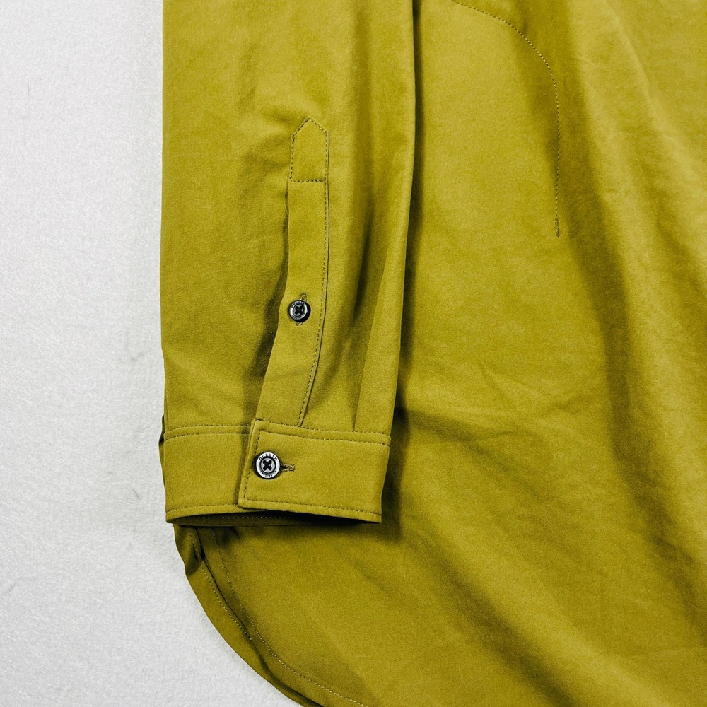 Duluth Trading Co Womens Large Olive Green V-Neck Long‎ Sleeve Tunic Zip Pockets - Picture 3 of 5